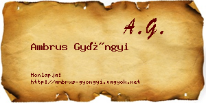 Ambrus Gyöngyi névjegykártya